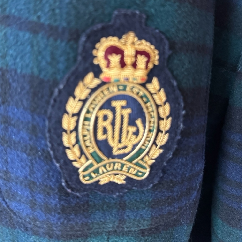 Lauren Ralph Lauren Blackwatch Plaid Wool Cashmere Blazer 18W Equestrian Jacket - Picture 13 of 15